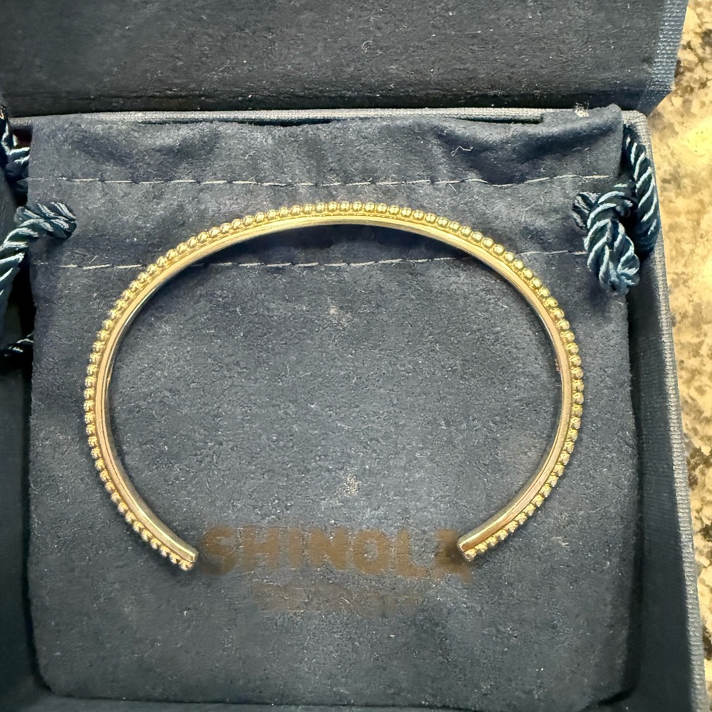 Shinola Silver Cuff Bracelet Minimalist Design